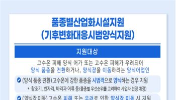 "양식 품종, 고수온 강한 참조기 등 전환시 최대 2억 지원"