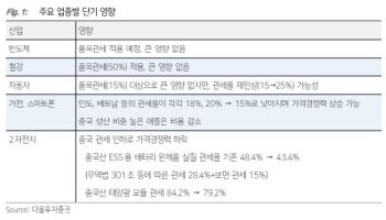 “美 관세 수혜·피해주 ‘갈아타기’ 제한적…조정 오면 매수”