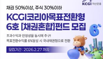 KCGI운용, ‘KCGI코리아목표전환형6호’ 모집…수익률 6% 달성 시 채권형 전환