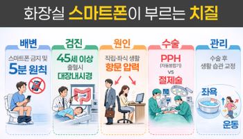 화장실 스마트폰, 치질 위험 높아, 화장실 ‘5분 원칙’ 중요