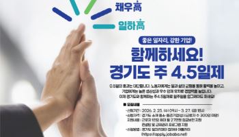 경기도, 주4.5일제 신규 참여 기업 모집