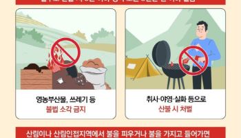 "대형산불 위험 높은 봄,  산불 예방 각별히 주의하세요"