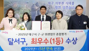 대구 달서구, 대구시 위생업무 종합평가 2년 연속 ‘최우수’