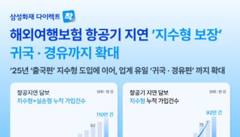 삼성화재, 항공기 지연 '지수형 보장' 귀국·경유까지 확대