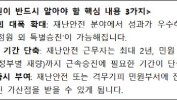 재난안전·민원 현장 지방공무원,  승진 빨라지고 인센티브↑