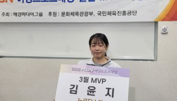 ‘미소 천사’ 김윤지, 2026 MBN 여성스포츠대상 3월 MVP 수상