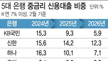 포용금융 외면하나…5대 은행 중금리 대출 비중 반토막