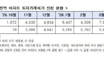 3월 토지거래허가 신청, 전월比 70% 급증…가격은 하락