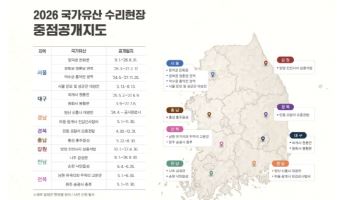 2026년 전국 국가유산 수리현장 15곳, 일반에 공개된다
