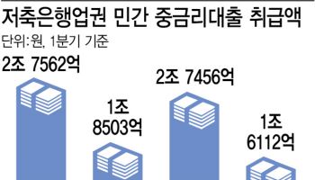 저축은행 민간중금리대출 급감…건전성 관리에 창구 좁아졌다