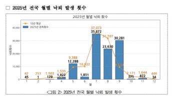 '번쩍' 작년 낙뢰 10만건,  절반 이상 여름철 몰렸다