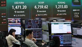 코스피 최고치와 인상 시그널에 하락…원·달러 환율, 보름 만에 1460원대