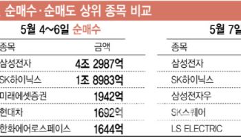 삼전·하이닉스 5조원어치 판 외국인…그래도 코스피는 최고치