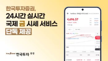한국투자증권, ‘24시간 실시간 국제 금 시세’ 조회 서비스 단독 제공