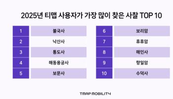 최고 인기 사찰 '불국사'....티맵, 석가탄신일 앞두고 데이터 공개