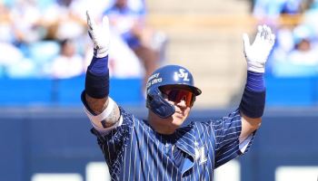 '레전드' 최형우, KBO 최초 1000장타…삼성, 두산에 역전패 설욕