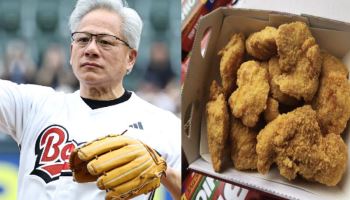젠슨 황의 못 말리는 K치킨 사랑…야구장서 BBQ치킨 또 먹는다