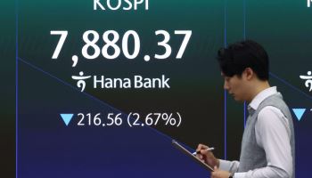 코스피, 낙폭 확대 3%대 하락…개인 홀로 1.4조 사자