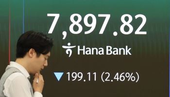 코스피 5%대 급락…유가증권시장 매도 사이드카 발동