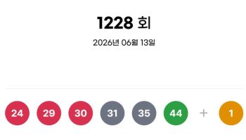  로또 1228회 당첨번호 ‘24·29·30·31·35·44’…보너스 1