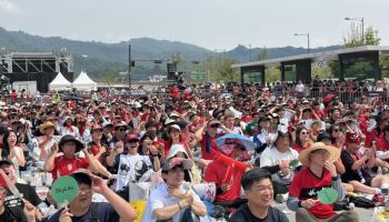 “태극전사 힘내라” 붉은악마, 서울 곳곳 거리응원