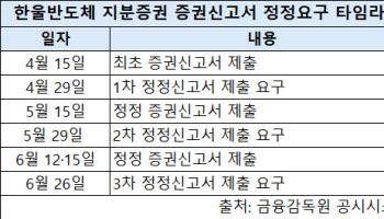 한울반도체, 229억 유증 신고서 또 정정요구…세 번째 제동