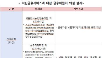 금융위, 혁신금융 서비스 31건 지정…보험대리점 '25% 룰' 완화