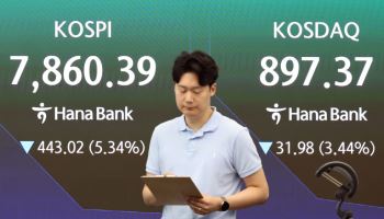 코스피 5% 넘게 급락…8000선 붕괴에 매도 사이드카