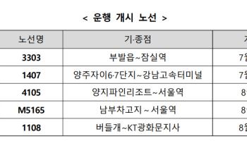 이천·양주·용인·수원·의정부서 서울 직행버스 늘어난다