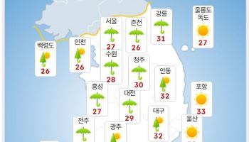  전국에 비…강수량 많은 곳 200㎜ 이상