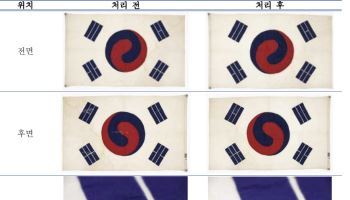 1942년 이승만이 든 뉴욕 태극기, 보존처리 완료