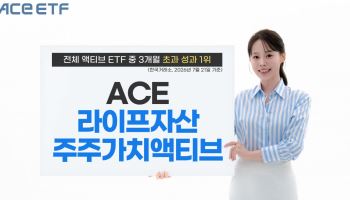 ACE 라이프자산주주가치액티브, 액티브 ETF 중 초과성과 1위