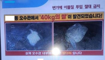 변기 막힌 원인이..."윗층에서 버린 쌀 40kg" 황당