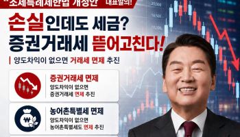 "주식 손절했는데 세금까지 내라고?"…안철수, 증권거래세 손질 제안
