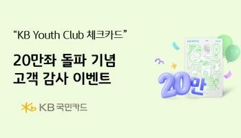 KB국민카드, 유스 클럽 체크카드 20만좌 돌파