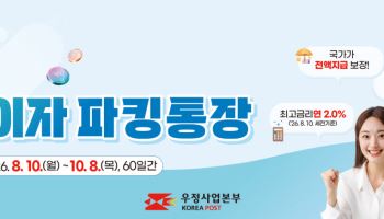 '매일 이자' 2.0% 파킹통장 돌아왔다…우체국, 5만 계좌 한정 특판