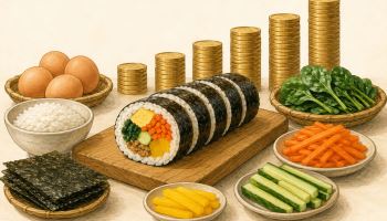 쌀·계란값 뛰자 김밥 한 줄 4000원 코앞…5년 새 40% 올랐다