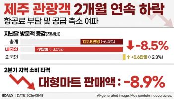 제주 관광객 두 달 연속 감소…내국인 감소가 발목 잡나