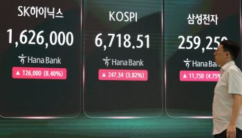 코스피 5%대 급등에 매수 사이드카…삼전 7%·하닉 11%↑
