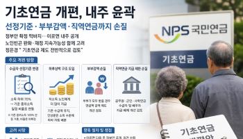 기초연금 개편 내주 윤곽…선정기준·부부감액·직역연금까지 손질