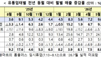 휴가·폭염에 온라인 배달·여행 소비↑…7월 유통업체 매출 6.4% 증가