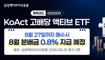 KoAct 고배당액티브 ETF, 주당 85원 첫 월분배 지급