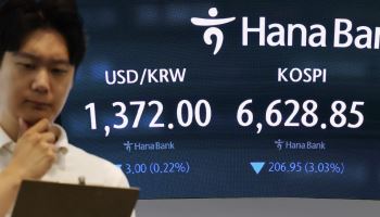 국제유가·금리 부담에 코스피 3.74%↓…6500대로 하락