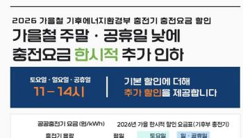 전기차 충전요금, 최대 32% 싸진다…가을 주말·공휴일 낮시간대 ‘할인’