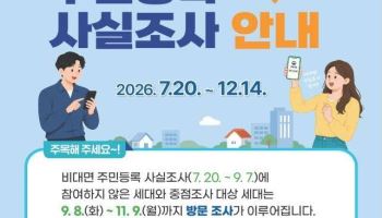 오늘부터 주민등록 방문조사…“고령자·결석 아동 살필 것”