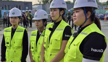 골프장 대신 건설현장 찾은 KLPGA 선수들…대보건설, 이색 콘텐츠 공개