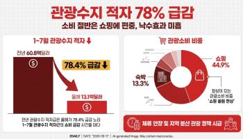 "쇼핑만 하다 가네"…관광수지 적자 1년 새 78% 줄었다