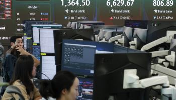 코스피 1%대 올라 6700선…기관 홀로 순매수