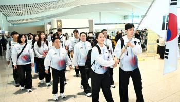 아시안게임 태극전사 본단 122명, 결전지 나고야로 출국