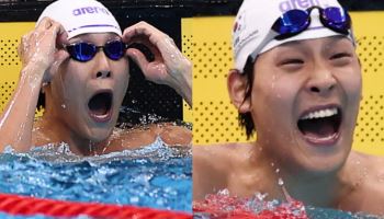 '자유형 50m 대회 신기록' 김영범, 예선 1위로 결승행